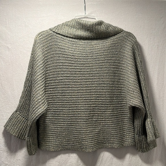 Olive Green with Gold Metallic Crop Sweater by INC International Concepts in XL - Picture 8 of 12